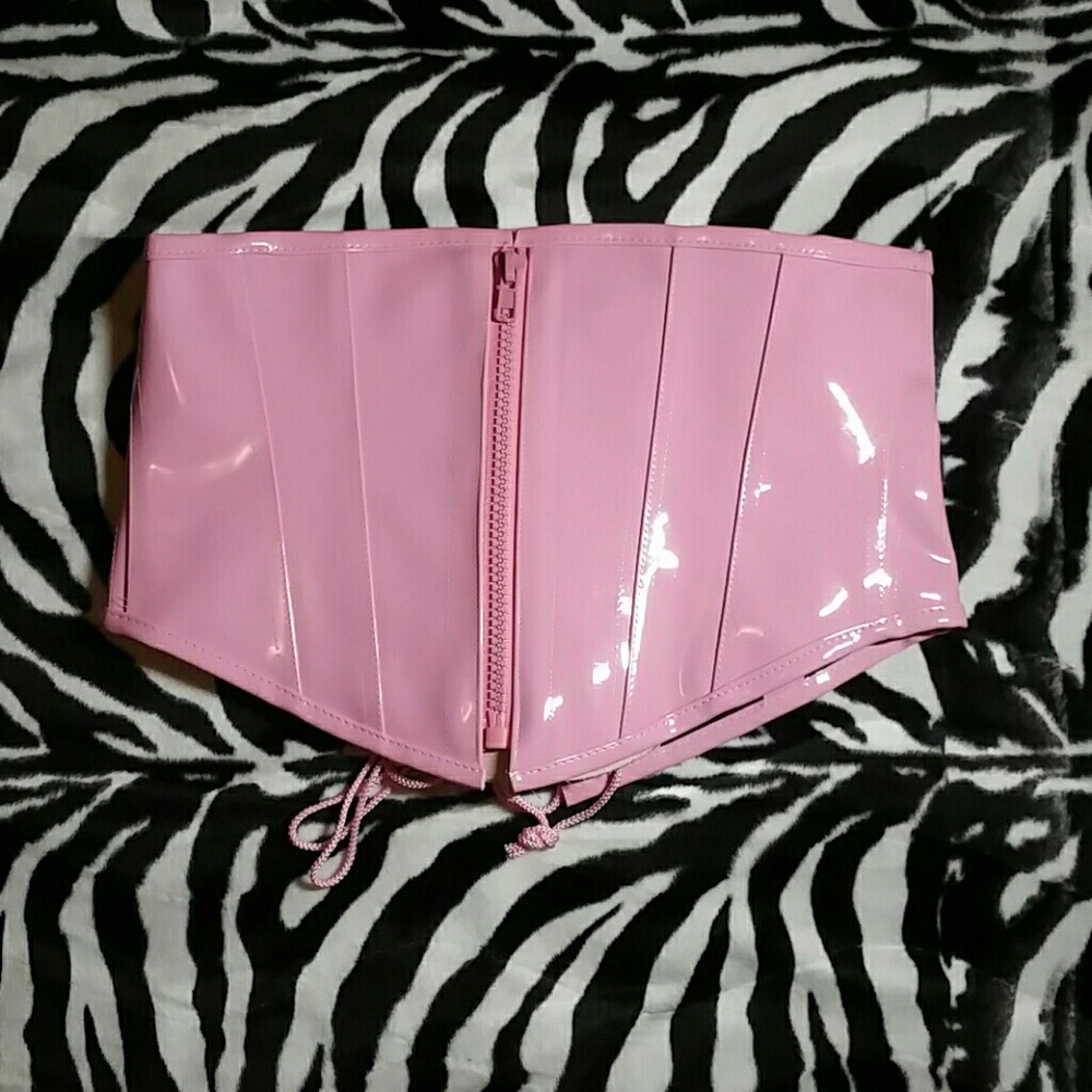Baby pink pvc corset